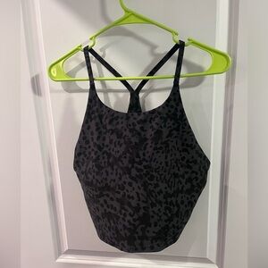 Old Navy Active Grey Black Leopard Animal Print Work Out Top - built in bra
